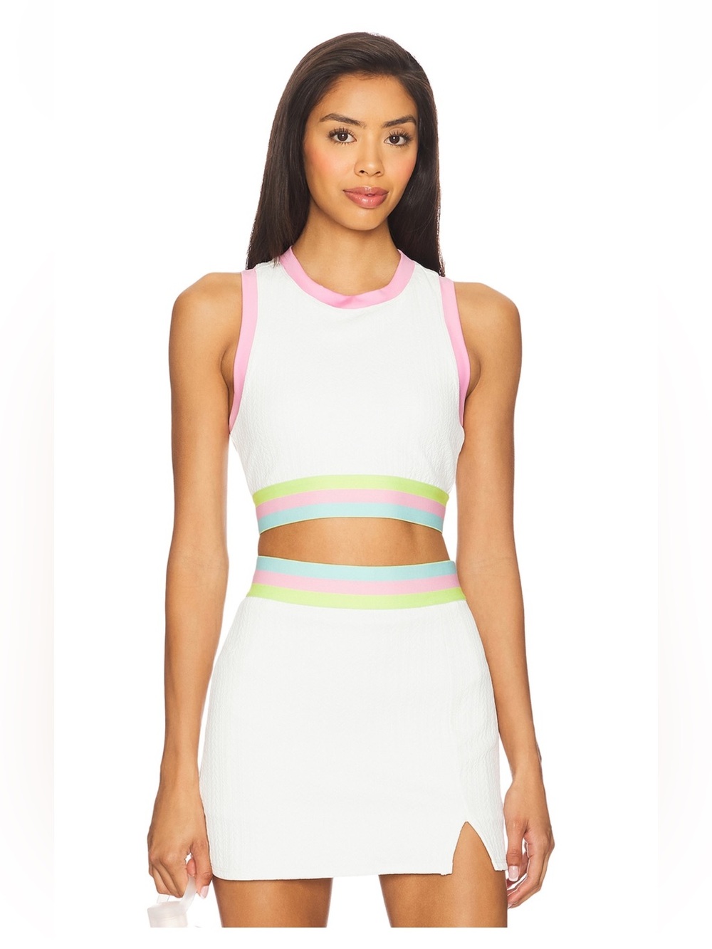 Beach Riot Gwen Top & Shore Skirt Set Rose Blush Cable S/M
